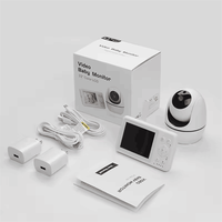 Babyphone numérique sans fil avec vision panoramique à 360 degrés, vision nocturne claire, portée de 1000 pieds, audio bidirectionnel, écran LCD de 3,2 pouces, moniteur pour bébé et animal domestique