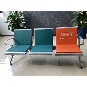 เก้าอี้นั่งรอรุ่น Prosperous Seat WZ3006 สีส้มน้ำเงินพีคโค พร้อมราวจับ สำหรับโรงพยาบาล สวนสาธารณะ โรงเรียน - Product Image 2