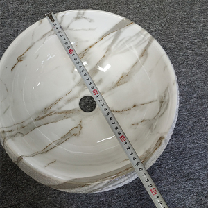 Offre Spéciale rond comptoir Art porcelaine lavabo salle <span class=keywords><strong>de</strong></span> bain céramique marbre évier lavabo <span class=keywords><strong>sans</strong></span> <span class=keywords><strong>trou</strong></span> <span class=keywords><strong>de</strong></span> robinet - Product Image 3