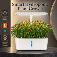 Système de culture hydroponique intelligent pour jardin intérieur, LED spectre complet, 12 modules, contrôle par application Tuya, mini jardin intelligent