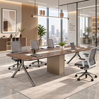 Tables de réunion de bureau haut de gamme, table de conférence moderne pour le bureau du PDG, du directeur général ou du chef d'entreprise, bureau de conférence administratif de grande taille