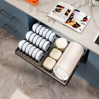 Bol à vaisselle coulissant en métal multifonction Égouttoir à vaisselle Séchage Étagère de rangement Armoires de cuisine à domicile Organisateur Accessoires
