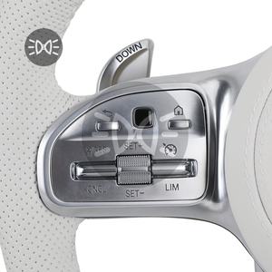 Volant en cuir blanc pour <span class=keywords><strong>Mercedes</strong></span> Benz W205 W211 W177 W221 GLS X167 GLA45 X156 Gle 53 <span class=keywords><strong>AMG</strong></span> <span class=keywords><strong>GT</strong></span> <span class=keywords><strong>2023</strong></span> - Product Image 4