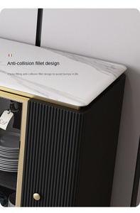 CBG09 Tủ Gỗ Sang Trọng Kiểu Ý Hiện Đại Khung Thép Tủ Đồ Nội Thất Phòng Khách Bằng Gỗ <span class=keywords><strong>MDF</strong></span> Tủ Bên Hông Màu Đen - Product Image 6