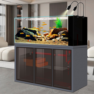 Acuario de cristal ultra transparente con filtro inferior para sala de estar, ideal para <span class=keywords><strong>Ranchu</strong></span> y paisajes acuáticos de arroyo - Product Image 2