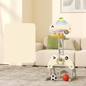 Canasta de Baloncesto para el Hogar Estilo Coche, Soporte de Plástico Elevable para Interiores, Juguete Educativo Multifuncional para Bebés con Puerta de Fútbol - Product Image 5
