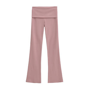 <strong>Women's</strong> Summer Hip Hop Flared Knit Pants High-Rise Bootcut with Cloud-Soft Draping Anti-Wrinkle Slimming Fit - Product Image 4