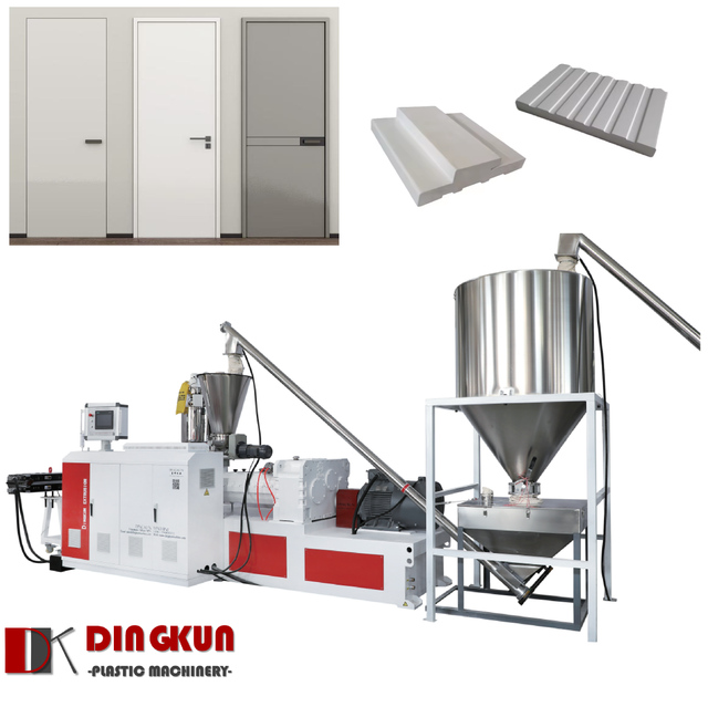 PVC WPC Door Making Machine Hollow Solid Wood Plastic Panel Extruders Production Line SJSZ80 Extruder WIth High Output