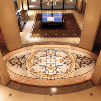 Médaillon décoratif en marbre haut de gamme, design personnalisé Dougbuild Stone, incrustation jet d'eau élégante