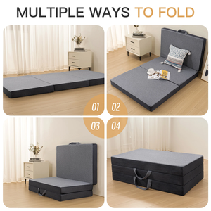 Malla transpirable Extraíble <span class=keywords><strong>y</strong></span> lavable CoverUltra Suave Cómodo Tri-plegable Espuma viscoelástica Colchón de piso portátil - Product Image 4