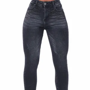 Zhuoyang Kledingstuk Hot Selling Custom Mode Jeans Dames Denim Broek 3 Kleur Vrouwen Hoge Taille Skinny Jeans