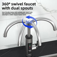 Robinet d'eau chaude électrique instantané à grand écran, en acier inoxydable, à température constante, pour cuisine domestique, à conversion de fréquence