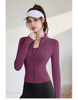 Veste de yoga extensible pour femme, printemps-automne, coupe ajustée, manches longues, haut de sport pour la course à pied, la gym, la remise en forme, en stock, livraison rapide