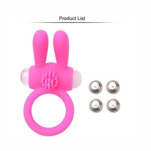 Anillo de pene de conejo de silicona para hombre, Juguetes sexuales, vibrador, anillos para pene, estimulador del clítoris para agrandar el retraso, Vagina para Adultos 18 + Sex Shop - Product Image 3