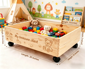 Caja <span class=keywords><strong>de</strong></span> <span class=keywords><strong>Juguetes</strong></span> <span class=keywords><strong>de</strong></span> <span class=keywords><strong>Madera</strong></span> <span class=keywords><strong>con</strong></span> <span class=keywords><strong>Ruedas</strong></span> <span class=keywords><strong>para</strong></span> Niños, Caja del Tesoro <span class=keywords><strong>de</strong></span> <span class=keywords><strong>Madera</strong></span> <span class=keywords><strong>de</strong></span> Pino Natural <span class=keywords><strong>con</strong></span> <span class=keywords><strong>Ruedas</strong></span> <span class=keywords><strong>para</strong></span> Guardería - Product Image 3