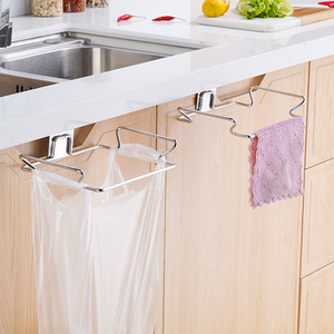Support de sac à ordures multifonctionnel en acier inoxydable pour la cuisine Support de sac poubelle suspendu et placards Support de sac en plastique <span class=keywords><strong>sous</strong></span> l'évier - Product Image 6