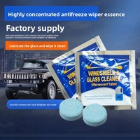 Tablettes effervescentes bleues solides pour essuie-glace, nettoyant pour vitres de voiture, anti-buée, emballage anglais