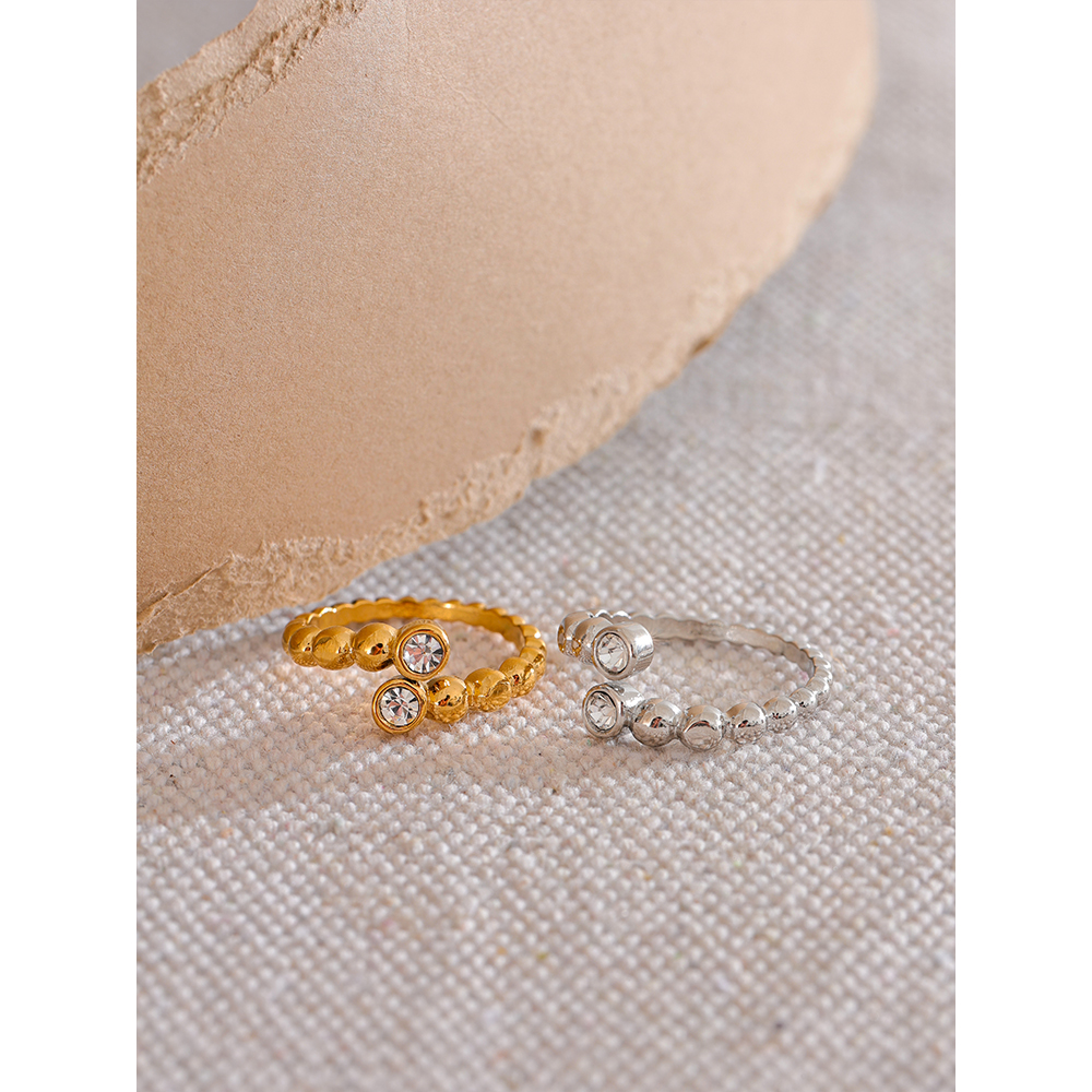 中国古玩　シャム銀　大さじ3点　317g/24.5㎝　東Y7-0630② JINYOU 318 Stainless Steel Adjustable Ring - Zircon Gold
