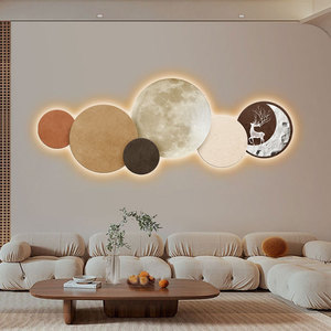 Настраиваемый черный 3D песчаник Тихий ветер мульти звеньевая планета резной декоративный диван фон абстрактный металлический холст - Product Image 3