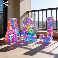 Chiffres holographiques 3D personnalisés en LED « 2027 » en acrylique irisé pour la décoration du Nouvel An