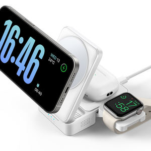 Station de charge sans fil 3 en 1 Lamicall T10, support magnétique pour téléphone, <span class=keywords><strong>chargeur</strong></span> rapide, station d'accueil pour smartphone, montre, écouteurs, bureau T7 - Product Image 1