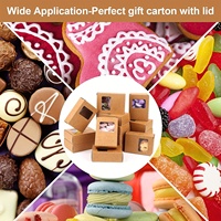 Petite boîte en papier kraft de couleur marron rectangulaire de qualité alimentaire pour l'emballage de savon artisanal et de bonbons, avec fenêtre transparente