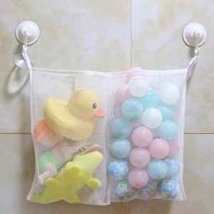 Support de baignoire à crochets robustes, panier de rangement multi-usages pour salle de bain ou douche, sacs en filet pour faciliter le rangement des jouets de bain pour bébé - Promotion - Product Image 1