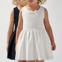 Robe sans manches pour filles, printemps/été, avec nœud et jupon en dentelle