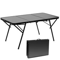 Table de pique-nique pliante ultra-légère en aluminium à 6 places, portable pour le camping et les voyages en extérieur