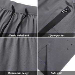 Set da Jogging da uomo magliette <span class=keywords><strong>e</strong></span> pantaloncini 2 pezzi sport Set tuta allenamento Fitness traspirante - Product Image 3