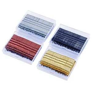 120Pcs Box Custom Bob Pin Black Gold Blonde Sterke Metalen Grip Golvend Haar Clips Vormige Haarspelden Bulk Bobby Pins voor Bun Salon