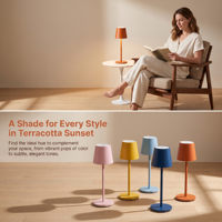 Lampe de table sans fil moderne et minimaliste en métal, rechargeable, à intensité variable par toucher, pour hôtel, bar, restaurant, chevet, extérieur, bureau