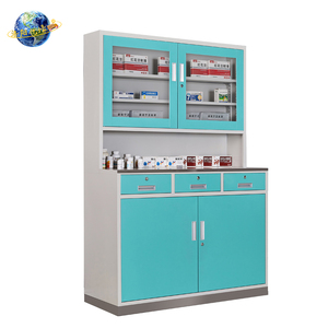 Tủ đựng dụng cụ y tế và nha khoa hiện đại có bàn xử lý đồ dùng bằng thép, làm bằng kim loại - Product Image 5