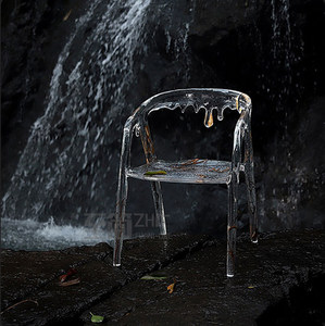 Chaise de designer en verre transparent de luxe léger, forme irrégulière Goutte d'eau glacée, siège en cristal décontracté, mobilier d'intérieur - Product Image 4