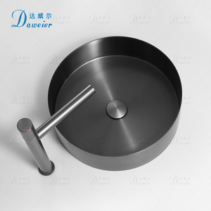 High Quality Handmade European Design Luxury Modern 304 Stainless Steel Top Mount Bathroom Vanity Vessel Sink with <strong>Round</strong> <strong>Basin</strong> - Product Image 5