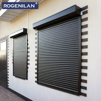 Persianas enrollables de aluminio impermeables ROGENILAN de tamaño personalizado, ventana enrollable eléctrica vertical para exteriores para el hogar