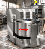 Mélangeur à spirale professionnel en acier inoxydable 304SS, capacité 75Kg 100Kg 125Kg 150Kg, avec tête inclinable et cuve amovible