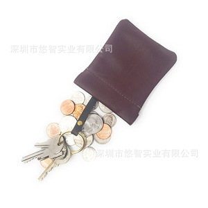 Customized coin purse with <b>spring</b> <b>clips</b>, magic pocket bag, genuine leather coin purse with <b>spring</b> <b>clips</b>, coin case. - Product Image 4