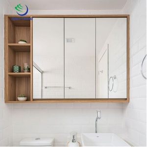 White Shaker Plywood Vanity <strong>Bathroom</strong> Cabinet Wooden <strong>Bathroom</strong> Cabinet Toilet <strong>Tall</strong> <strong>Storage</strong> with Glass Door From China - Product Image 6