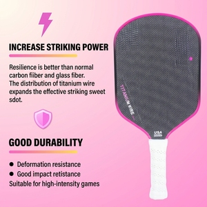 Raquette de pickleball Professor Titanium Pro Aero, <span class=keywords><strong>5</strong></span>ème génération, noyau pressé à chaud, fibre de carbone brute PhD, approuvée par USA Pickleball - Product Image 6