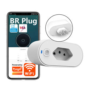 TY-BR Tuya Wifi <b>Socket</b> Adaptador Inteligente 16A Suporte Smart Life App Control Alexa Google Home Controle Voice - Product Image 1