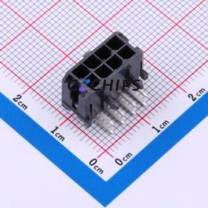 430450801 Wire-to-Board Pin Header Bent Lead Through Hole,P=3mm Connector 2x4P 3mm Right Angle Insert Micro-Fit (MX 3.0) - Product Image 1