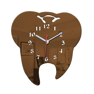 Horloge murale décorative en acrylique noir motif dentaire pour école et maison – Horloge de dentiste - Product Image 2