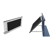 Kit de support de panneau solaire réglable pour balustrade de balcon, cadre de montage en alliage d'aluminium, réglage de l'angle d'inclinaison, antirouille, montage facile