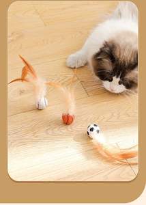 Pelota Elástica con Plumas para Gatos, Juguete Interactivo para Gatitos, Alivia el Estrés, con Catnip, Suministros para Gatos - Product Image 3