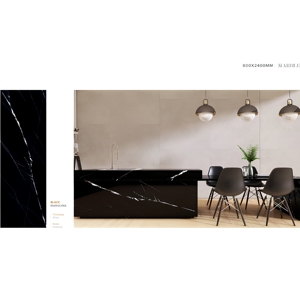 Dalle en porcelaine brillante Calacatta Ice White 800x2400mm 15mm, aspect marbre, pour revêtement mural moderne de luxe, carreaux en pierre frittée - Product Image 4