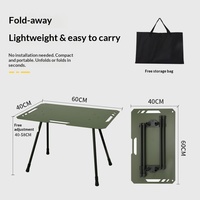 Table de camping pliante tactique en aluminium sur mesure OEM, hauteur réglable, mobilier d'extérieur pour pique-nique, barbecue, randonnée, plage