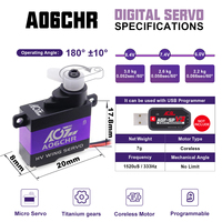 AGFRC 8mm completo CNC 7G 3KG 0.052s 8,4 V HV 15T titanio Metal Gear Mini programable Digital RC pequeño avión Robot Servo
