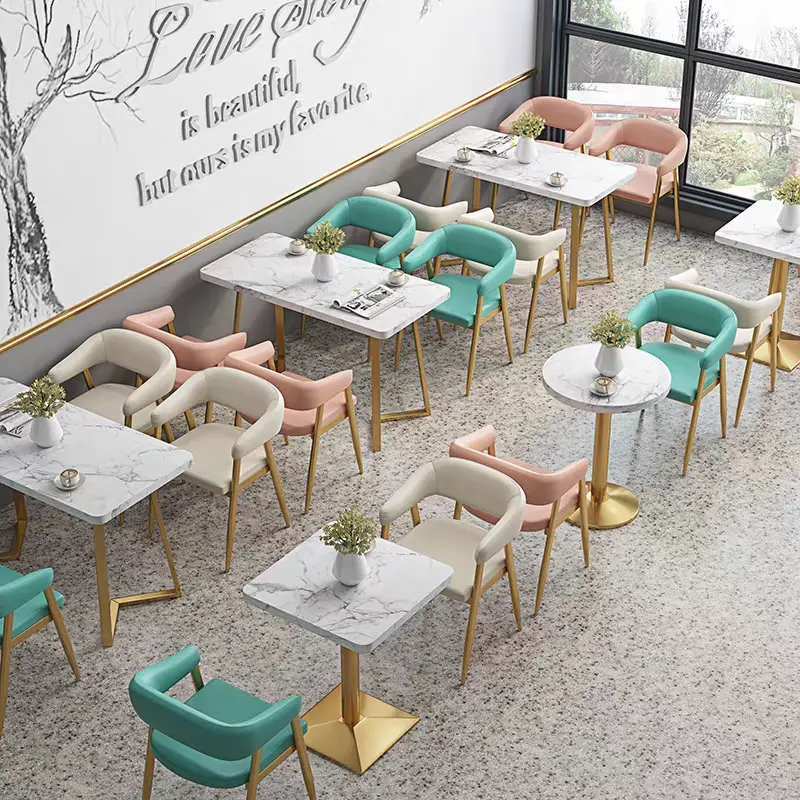 Dessert magasin fauteuil canapé négociation réception salle à manger chaises loisirs simple salle à manger café carré table et chaise combinaison