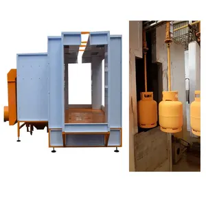 LPG tank cylinder Automatic powder coating painting spray booth cabin with filter recovery system